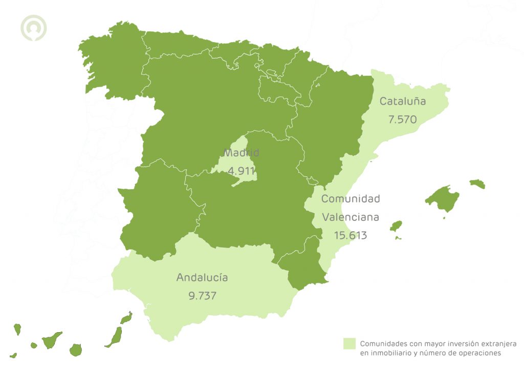 mapa inversion extranjera en España