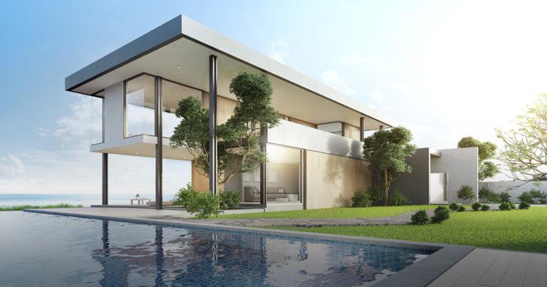 casa de lujo con piscina