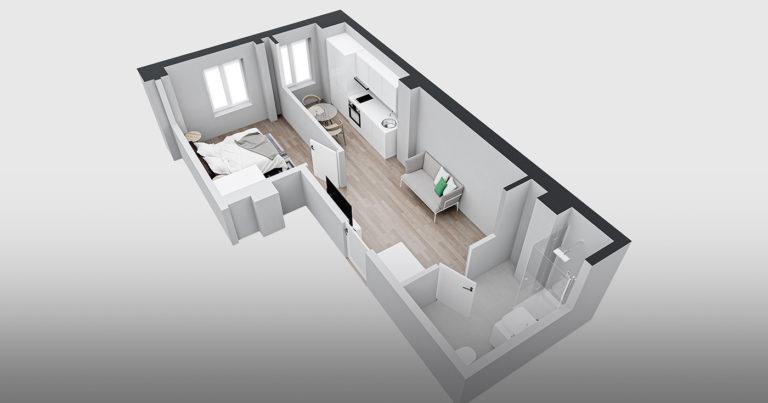 Proyecto de apartamentos turísticos General Cabrera financiado por Urbanitae y promovido por Holdensland